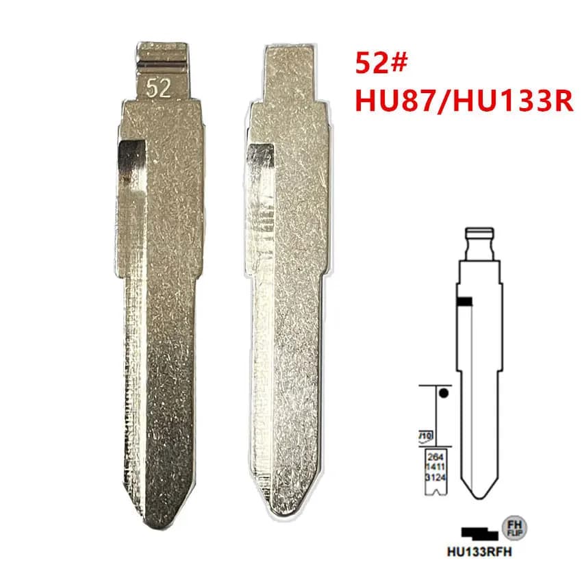 10 pièces 52 # Lame de clé télécommande vierge non coupée en métal HU87 HU133R pour Suzuki Swift, compatible Keydiy KD Xhorse VVDI JMD 52
