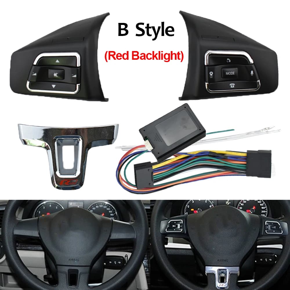 Bouton de commande sans fil Bluetooth à distance pour volant de voiture, commutateur de contrôleur multifonction, VW Jetta, Golf, Polo, Passat