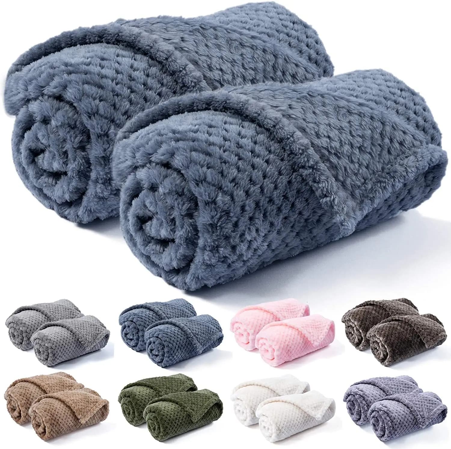 Mini couverture en peluche douce au glouton souriant, plaid solide, couvre-lit pour canapé et lit, plaid pour animaux de compagnie, 70x100cm