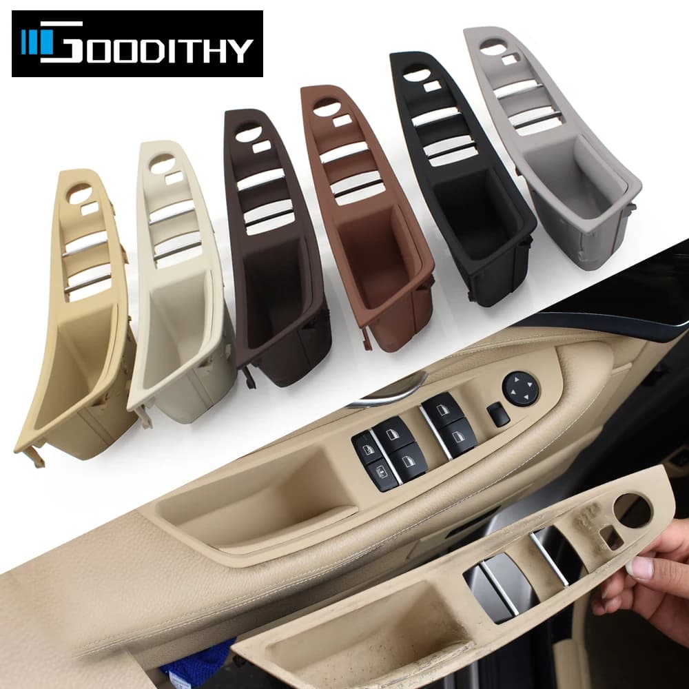 Couvercle de panneau de poignée de porte d'accoudoir côté conducteur LHD RHD, pour BMW série 5 F10 F11 F18 520 523 525 528 530, noir Beige gris rouge marron