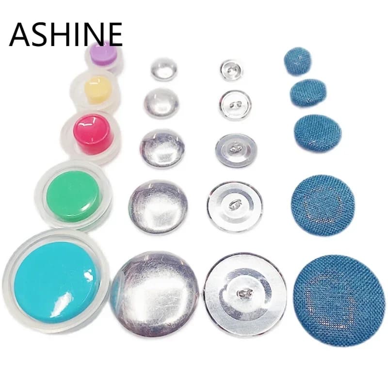 Kit de boutons de couverture en tissu, kits d'artisanat de bouton de bricolage, gril fait à la main, accessoire d'artisanat semi-fini structurel, 20 ensembles