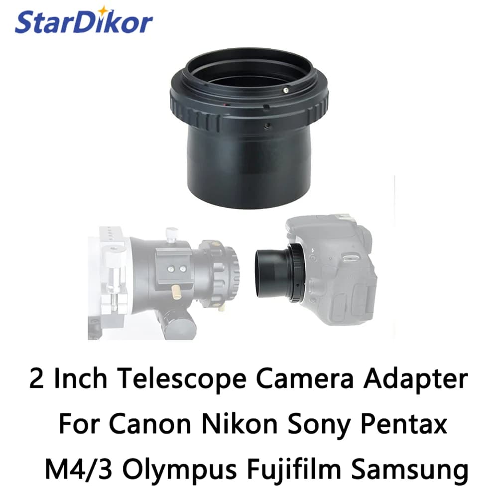 StarDikor-Adaptateur de télescope 2 pouces T2(M42), bague de montage, accessoire d'appareil photo pour IL Nikon Sony Pentax Olympus Fuji Samsung figurine/3