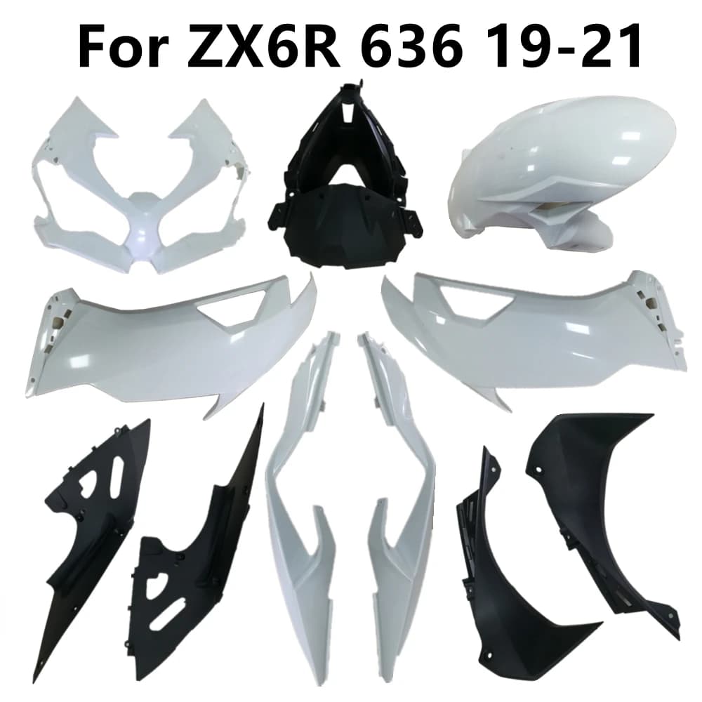 Pour ZX6R 2019-2020-2021 Composants Pack Gauche et Droite Capot Moto Non Peint Carénage 6R 636 19-20-21 Pièces En Plastique