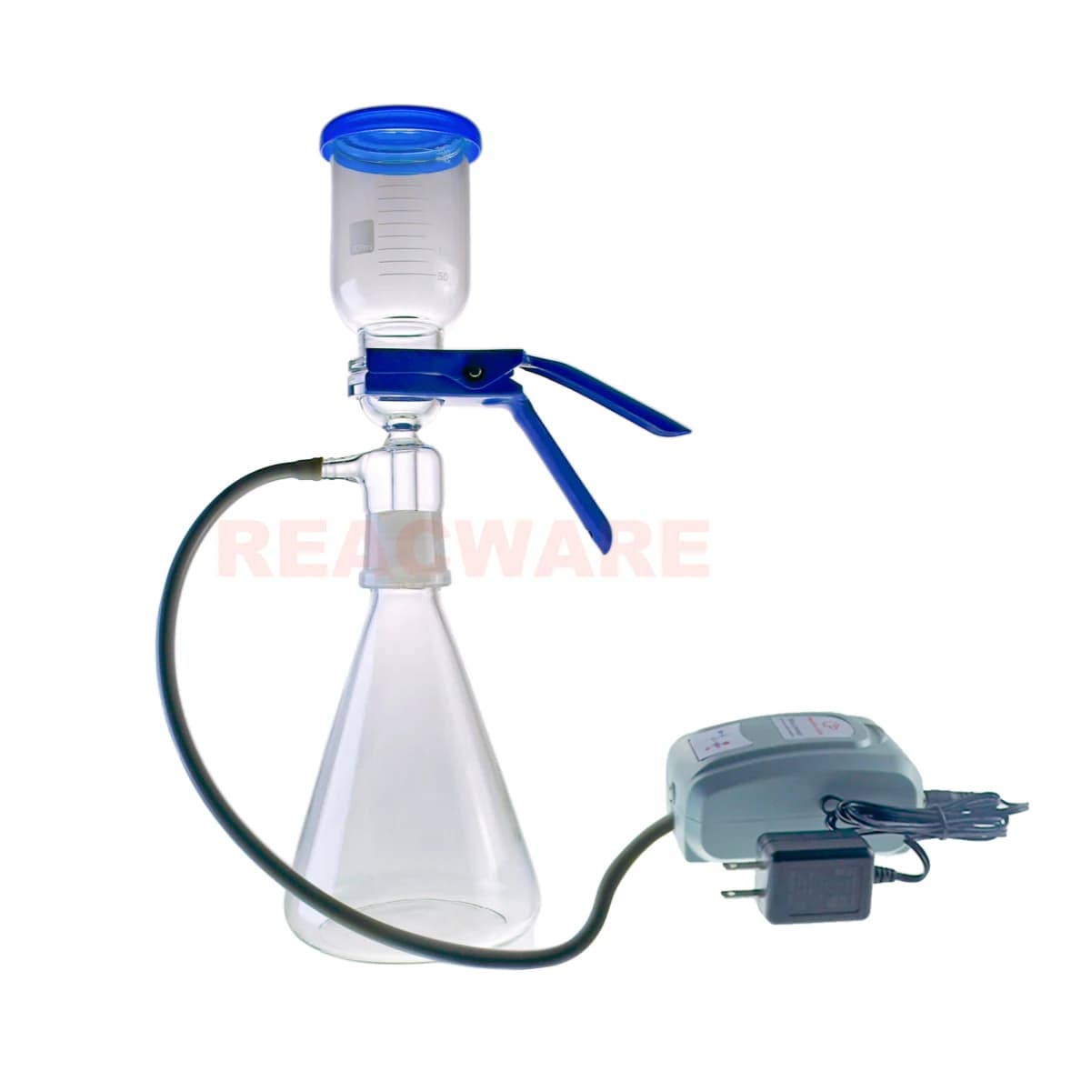 Kit de filtre à solvant sous vide pour laboratoire, avec mini pompe à vide, compatible avec membrane filtrante de 47 mm.