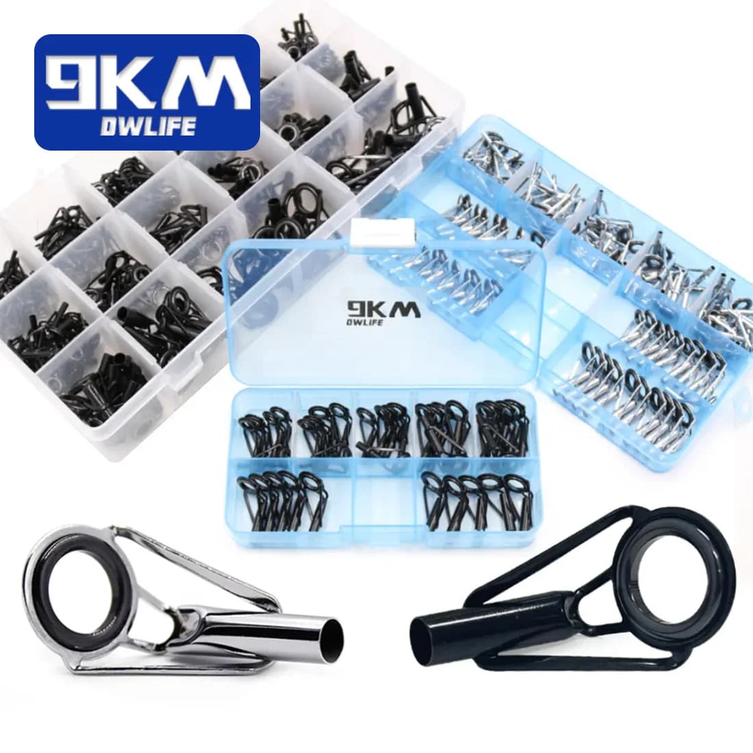 Kit de réparation de pointe de guidage de canne à pêche, 24 à 230 pièces, Guide de construction de canne, anneau en céramique en acier inoxydable, boîte de pêche en eau douce et salée