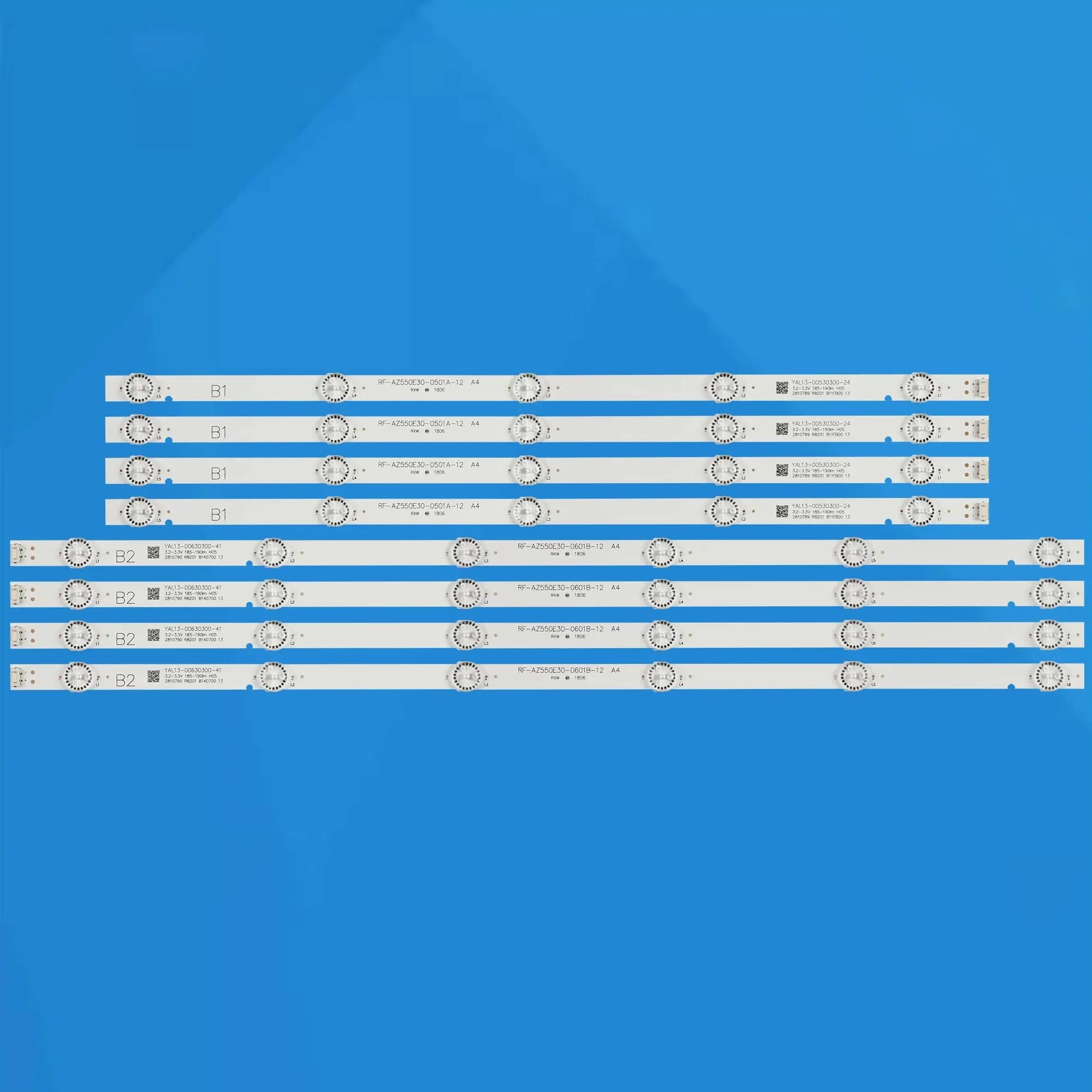 8 pièces/ensemble de bandes de rétroéclairage LED pour PTV55U21 55UJ6300 55UJ6000 55UJ6200 55UJ620V 55LJ620V RF-AZ550E30-0601B-12 0501A A4