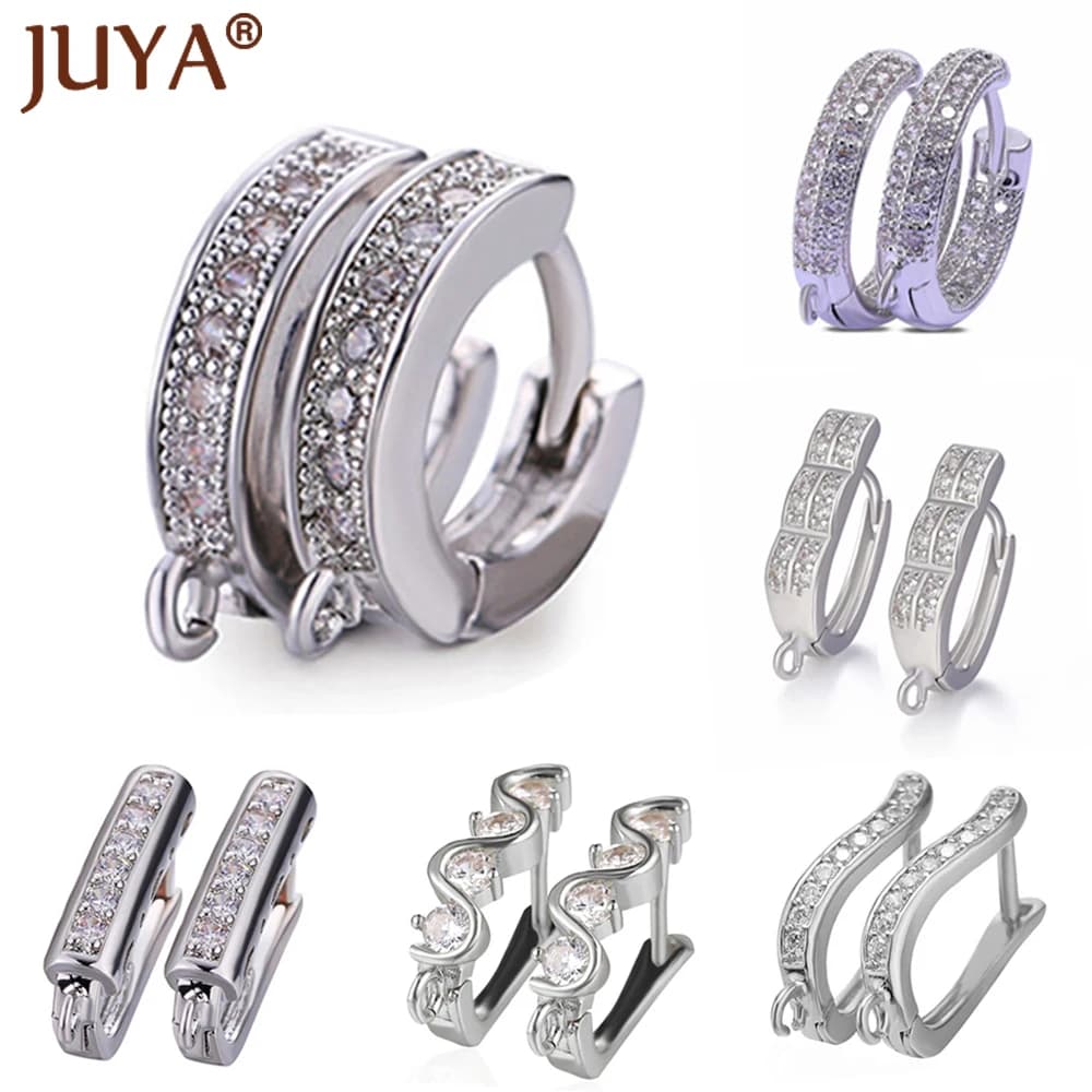Boucles d'oreilles en cristal à levier créatif pour femmes, boucles d'oreilles de luxe, résultats pour bijoux à bricoler soi-même, fermoirs exécutifs, matériaux de bijoux