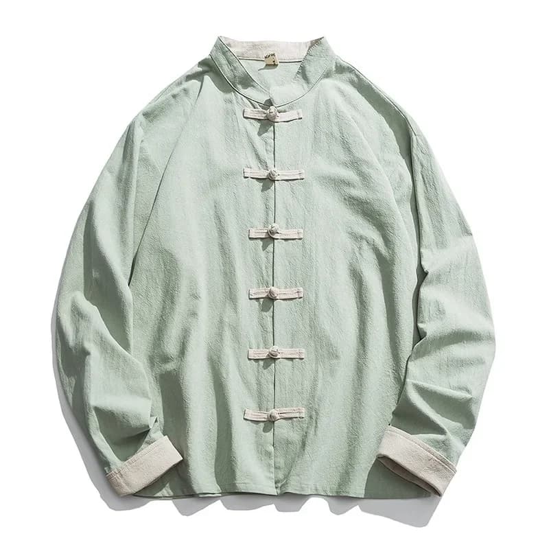 Veste Kimono en lin pour hommes, vêtements chinois traditionnels, haut Hanfu à manches longues, chemise Kung Fu imbibée de Tang, manteau Cardigan M-5XL, nouveau, 2020