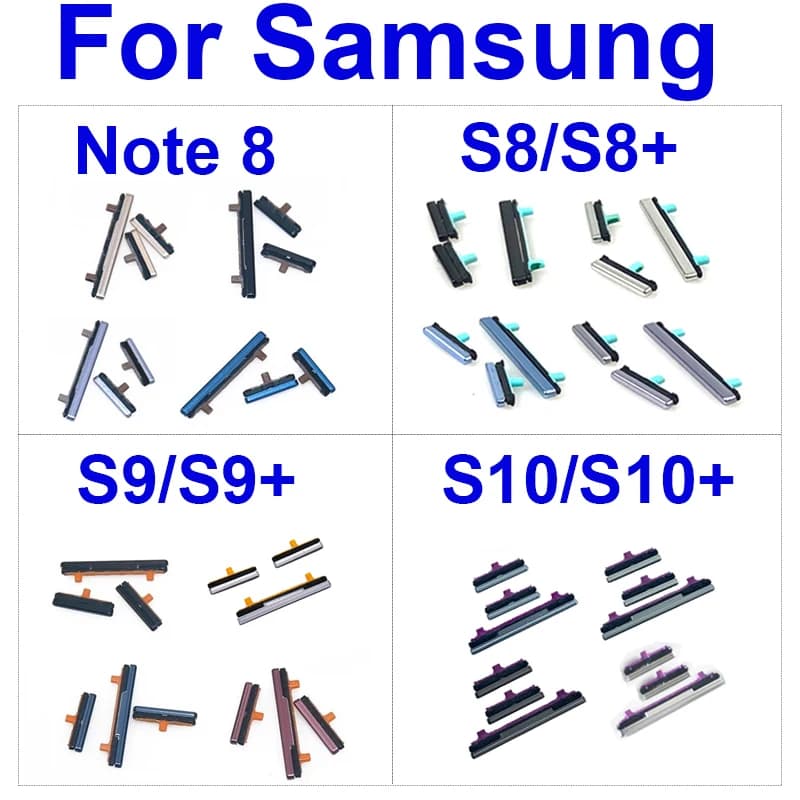 Volume d'alimentation marche/arrêt + bouton Bixby pour Samsung Galaxy S8 S9 S10 Plus bouton de touche latéral pour pièces de réparation Samsung Note 8