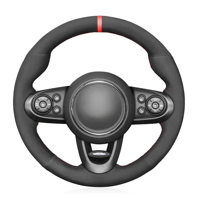 Juste de Volant de Voiture en Daim Artificiel Noir, pour Mini URA back JCW wlman JCW Convertible JCW Countryman JCW 2014-2020