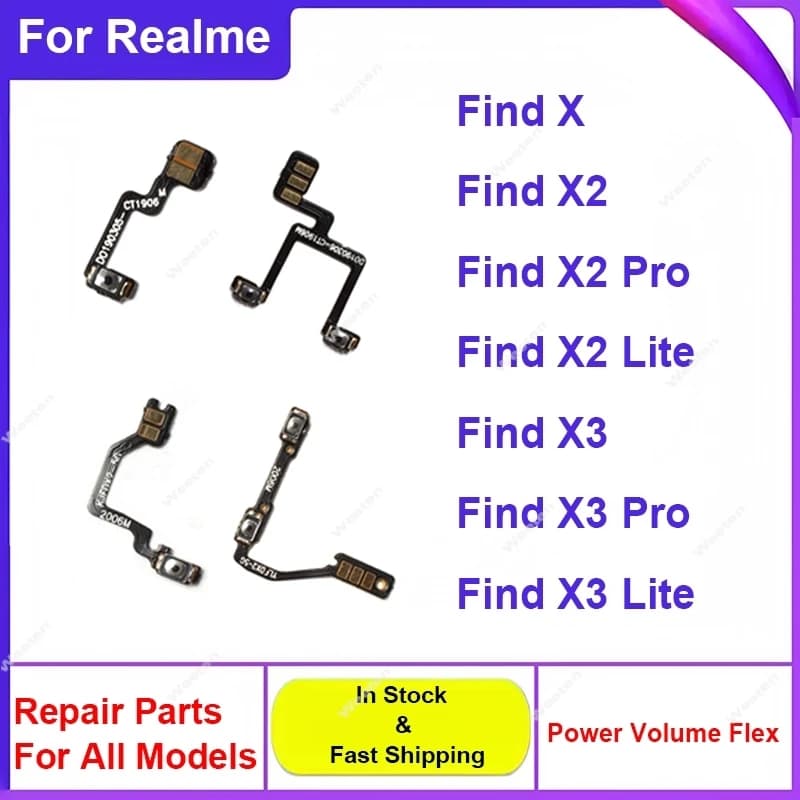 Câble flexible de volume d'alimentation pour OPPO Find X2 Bery Lite X2 Bery Pro, bouton latéral de volume d'alimentation, pièces de rechange de ruban flexible