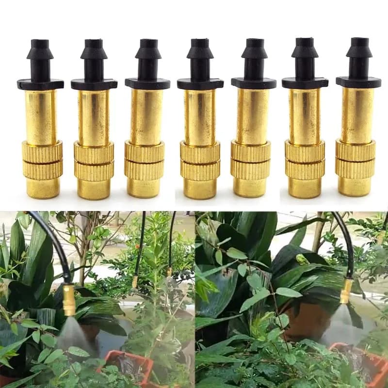 Buse de pulvérisation en cuivre, tube 4/7, brumisateur, arrosage, Irrigation, refroidissement, pulvérisateur en laiton, pour système de jardinage, 5/10 pièces