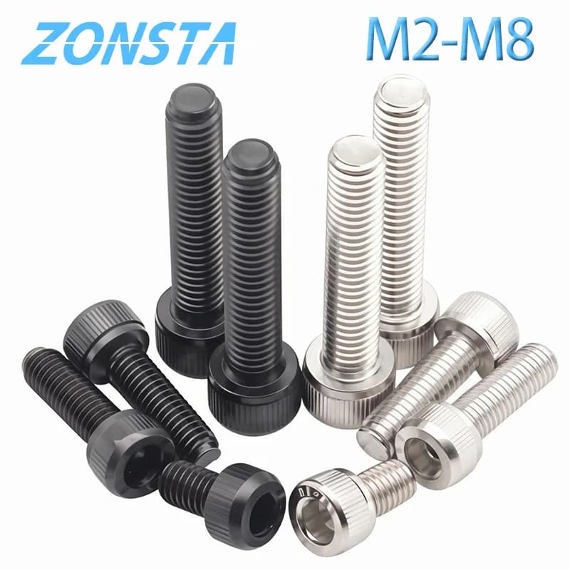 Vis à tête hexagonale M3 M4 M5 M6 M8 M1.4M1.6 M2 M2.5 A2 304, capuchon en acier inoxydable, tête Allen Blot Grade 12.9 noir DIN912