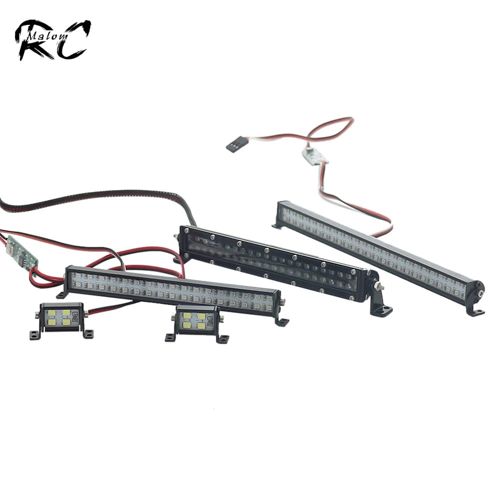 Lampe de toit LED blanche/colorée, 4.8-7.4V, barre lumineuse pour voiture sur chenilles RC X MAXX TRX4 Bronco 2021 SCX10 Capra RBX10 D90 WPL C24
