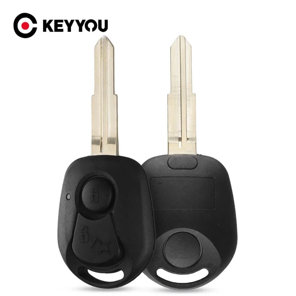KEYYOU – clé de voiture à 2 boutons pour SsangYong Actyon Kyron Rexton, étui de remplacement, coque vierge, couvercle de remplacement de lame non coupée