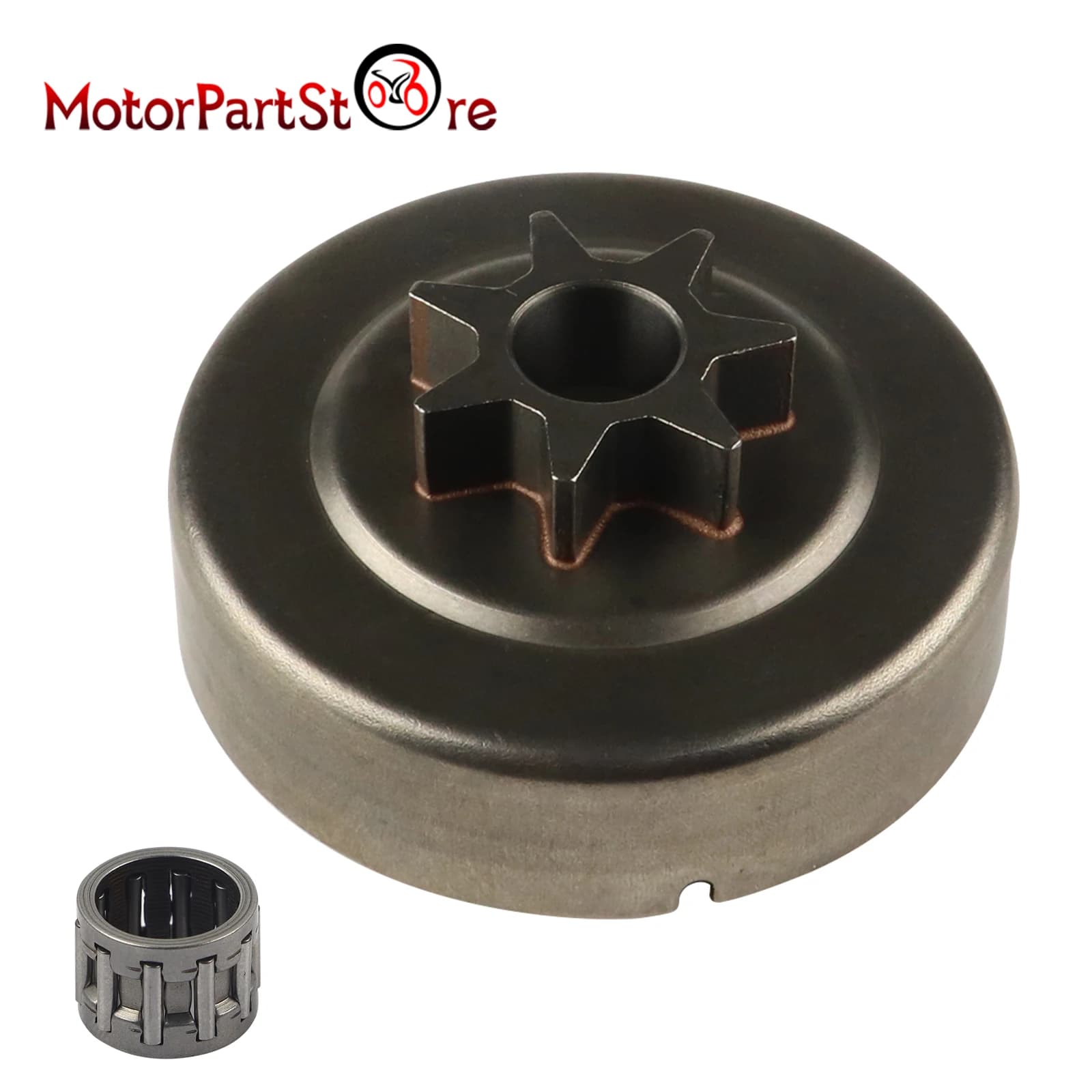 Tambour d'embrayage de pignon de tronçonneuse à 7 dents avec roulement à aiguilles pour Stihl 017 018 019 021 023 025 MS170 MS180 MS190 MS210 MS230 MS250