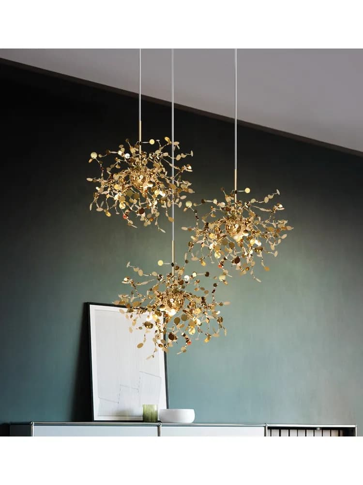 Plafonnier LED en acier inoxydable au design nordique moderne, luminaire décoratif d'intérieur, idéal pour un salon, une salle à manger ou un bar