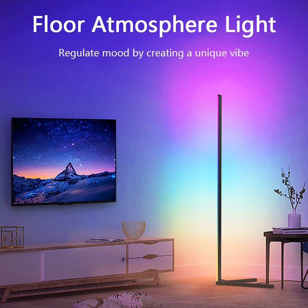 Lampadaire nordique moderne RGBW WIFI/Bluetooth coin lampe sur pied atmosphère veilleuse pour salon chambre intérieur Art décor à la maison