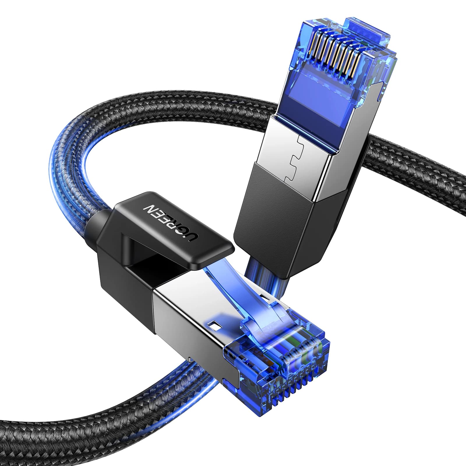 UGREEN-Câble Ethernet CAT8 40Gbps en Coton Tressé PVC, Lan rette pour PC Modem Ordinateur Portable PS 5/4 Routeur RJ45