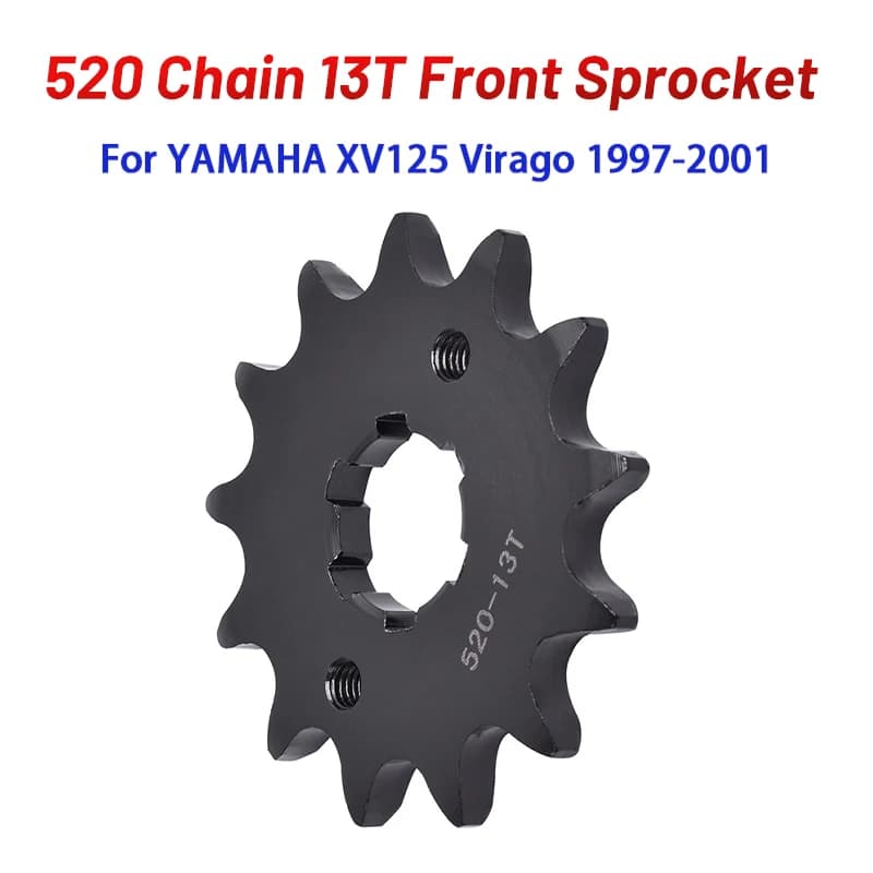 Pignon avant de moto 13 dents (13T) pour chaîne 520, compatible YAMAHA XV125 XV 125 Virago 1997 1998 1999 2000 2001
