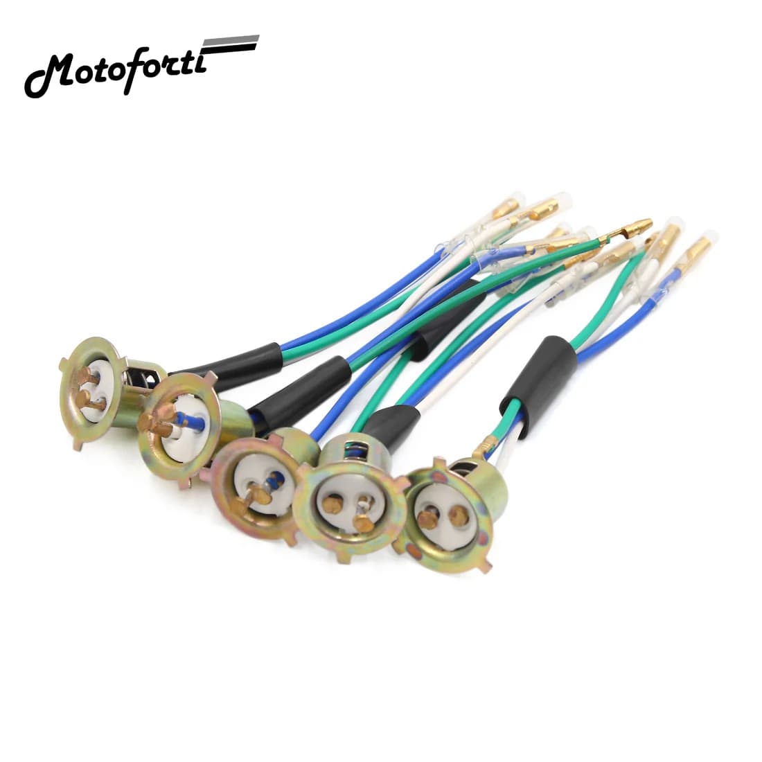 Motoforti 1 pièces 2 pièces 5 pièces en métal 3 fils moto phares ampoule douille support de lampe adaptateurs de faisceau de câbles pour moto