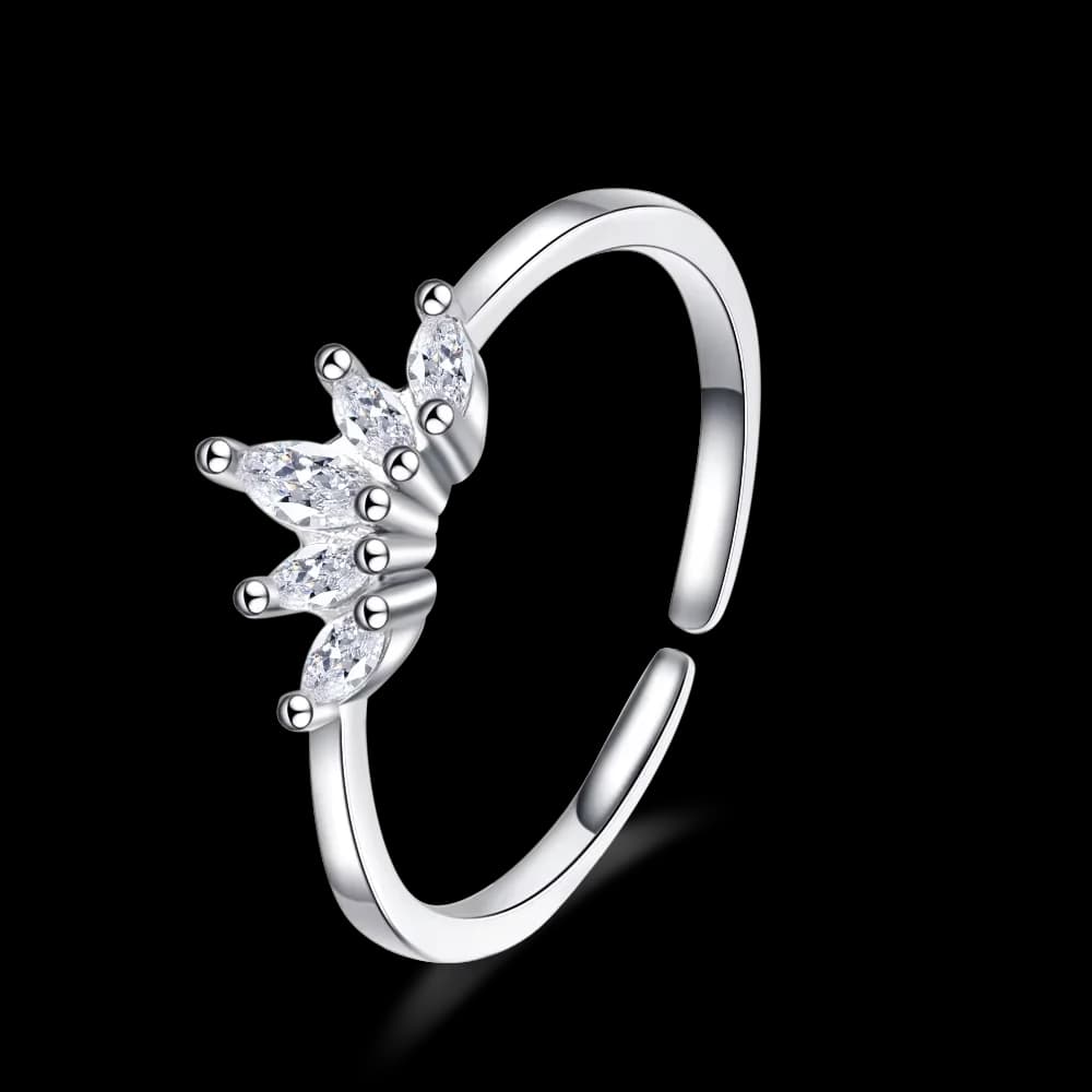 Bague en argent Sterling 925, bague ouverte en cristal de Zircon, cadeau de bijoux Glamour pour femme