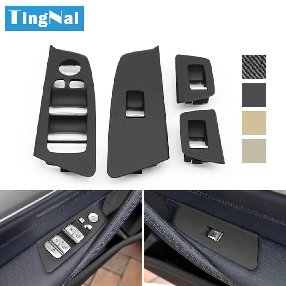 LHD – revêtement d'habillage de panneau de bouton de commutation de lève-vitre de porte avant et arrière de voiture, pour BMW série 5 G30 G31 F90 525i 530i 540i