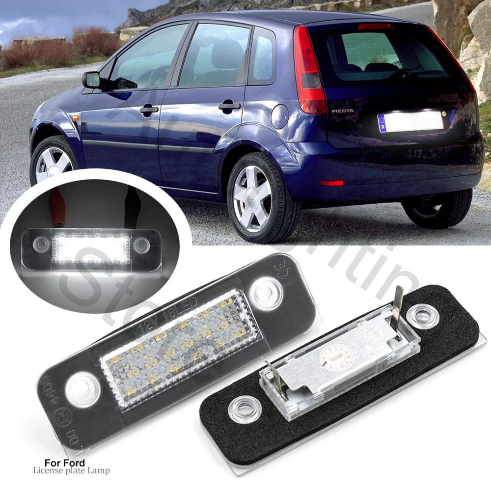 Lampe de plaque d'immatriculation LED pour Ford Fiesta MK5 2001-2010 Fusion 2002-2012 Mondeo 1996-2000, assemblage d'éclairage de plaque d'immatriculation blanc