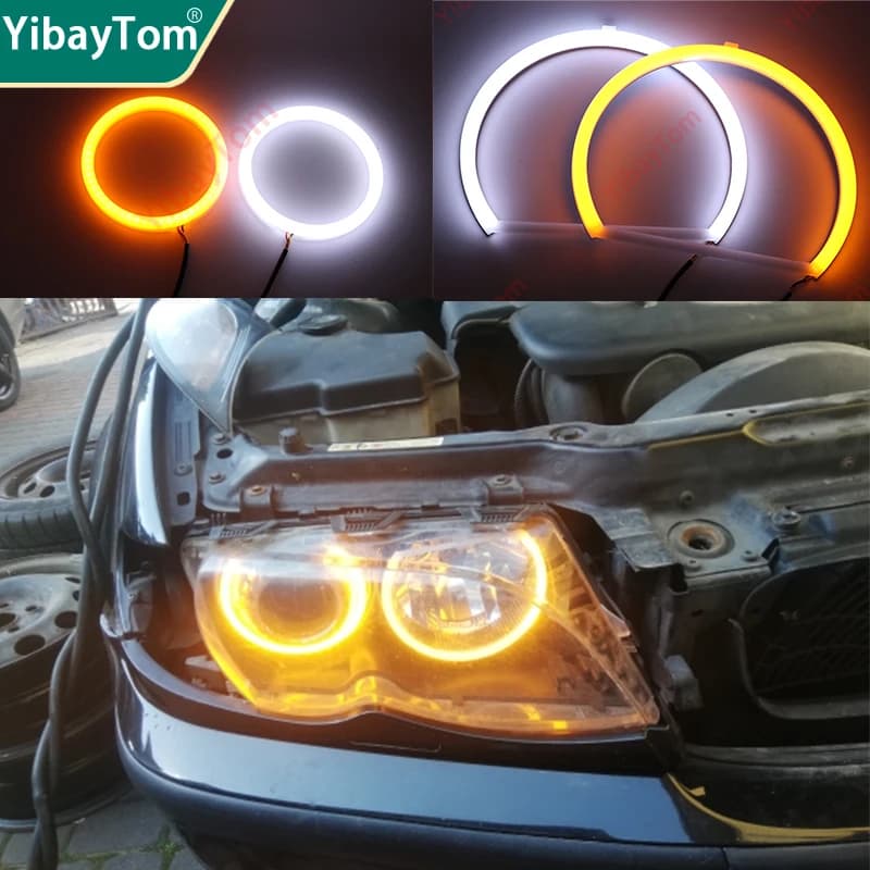 Anneaux yeux d'ange LED SMD en coton, 2 pièces, 60 70 80 85 90 95 100mm 105mm 110mm 115mm 120mm 126mm 140mm 131mm 146mm 158
