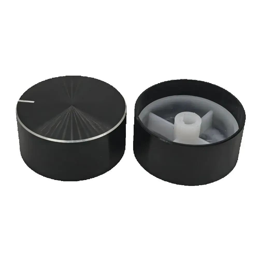 1 pièce Bouton de commande de potentiomètre en alliage d'aluminium 40*19mm axe D 6mm, Bouton d'encodeur audio de volume, Capuchon 40X19mm (DH)