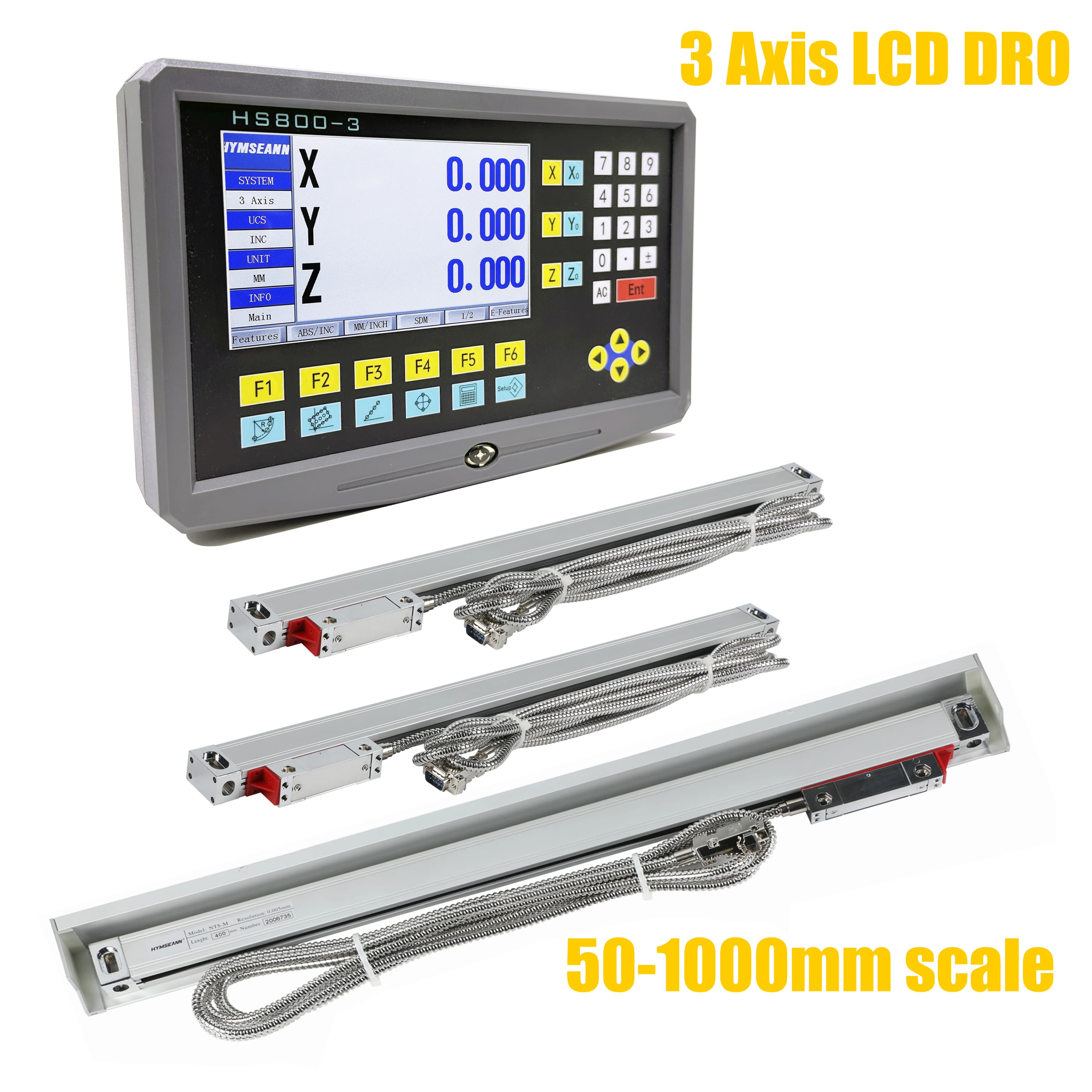 Kit DRO LCD 19 langues, tour de fraisage à 3 axes, meuleuse, affichage de lecture numérique et encodeur d'échelle linéaire