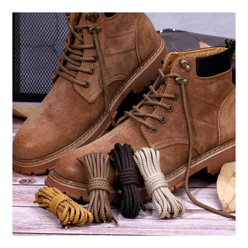 Bottes Martin lacets lacets ronds bottes rhubarbe chaussures d'outillage bottes chaussures en cuir dentelle solide 1 paire de lacets de 14 couleurs