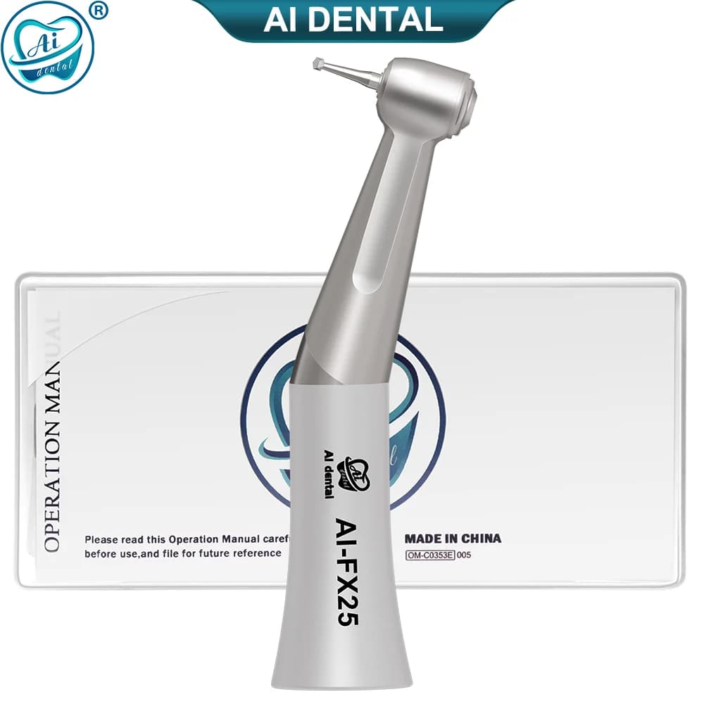 Pièce à main dentaire à angle contrôlé AI-FX25 1:1 à entraînement direct, fraises CA, pièce à main à basse vitesse avec mandrin à bouton-poussoir pour instruments médicaux