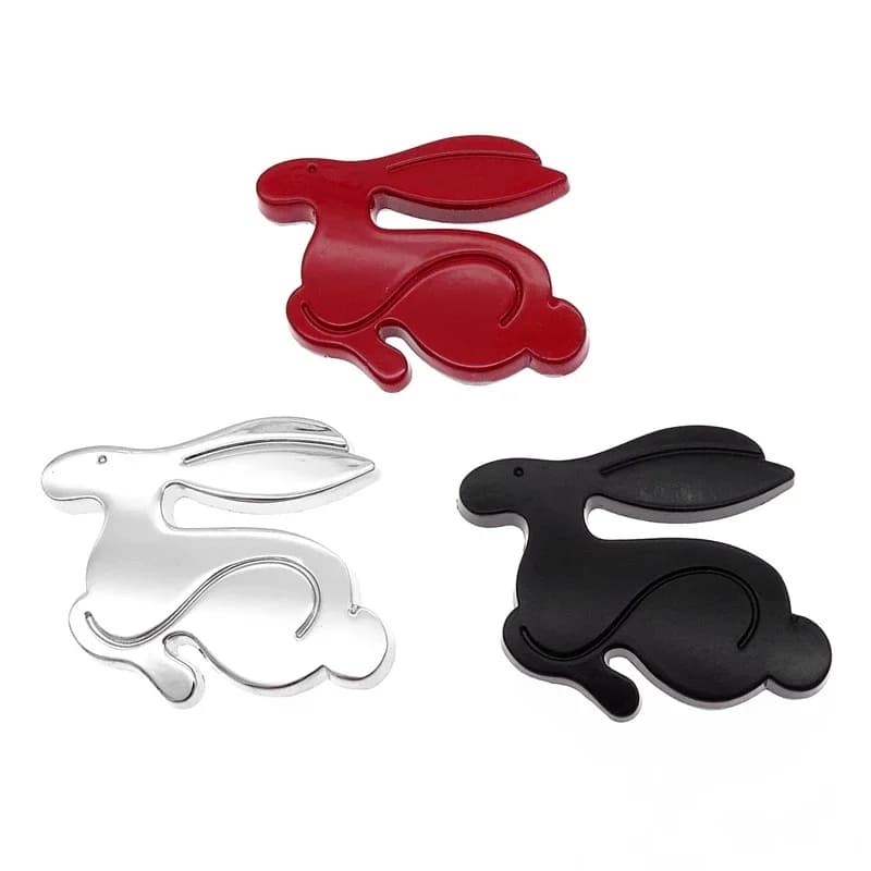 1pc Universel Dessins Animé Voiture Autocollant pour VW Jetta Golf BMW Audi Chevrolet 3D Métal Course Lapin Emblème Arrière Coffre Badge