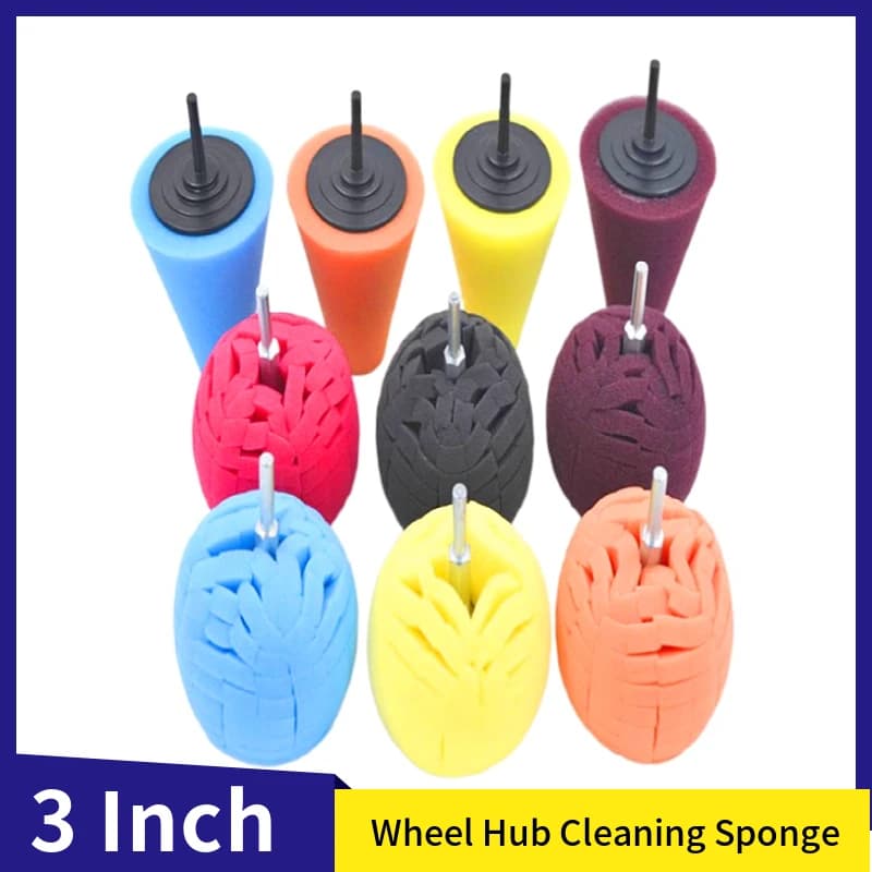 Tampons de polissage pour perceuse, M10, pour moyeu de roue, livres coniques, éponge de planche et boule de cirage, polisseuse automobile, soins de voiture, beauté