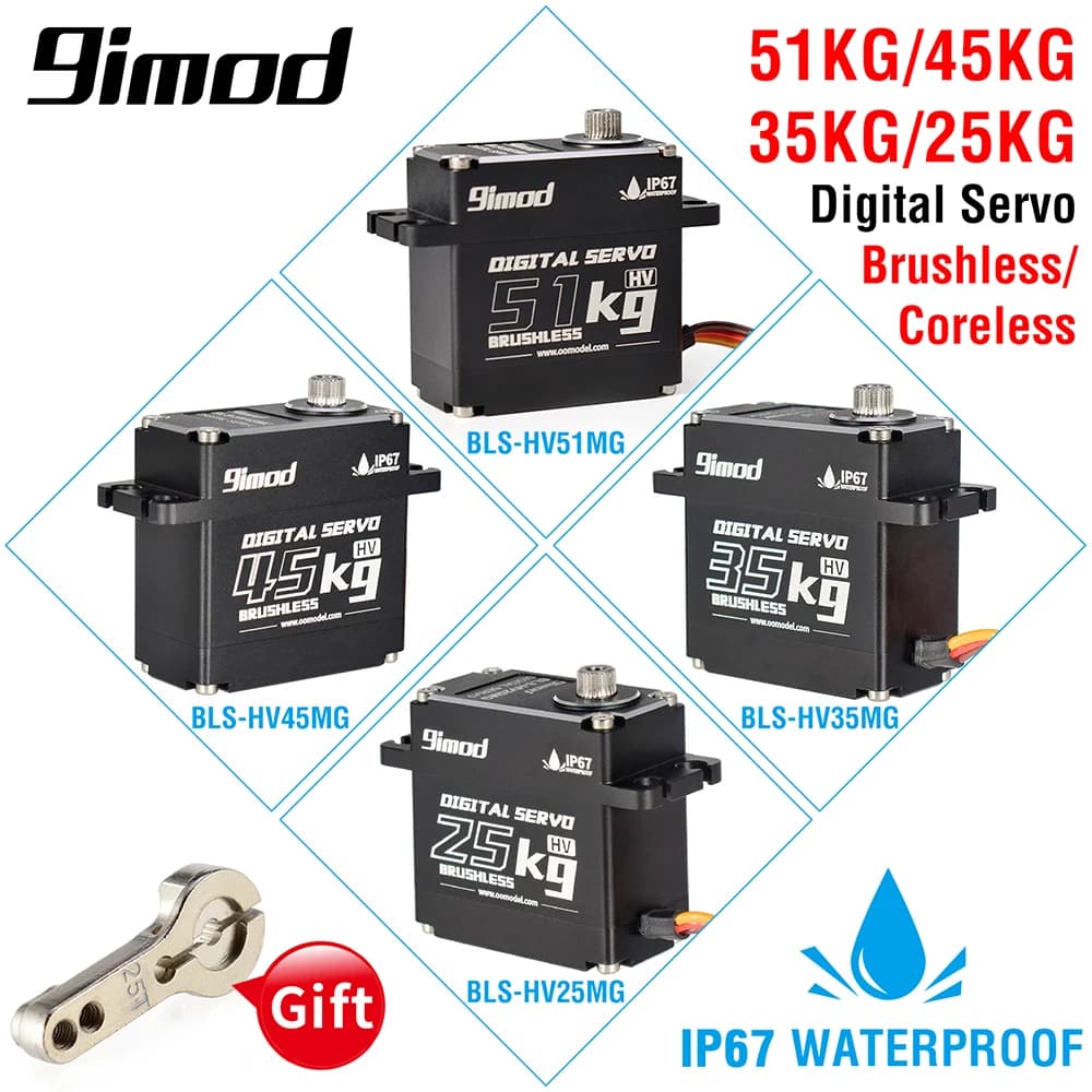 9imod-Servomoteur sans balais étanche en métal, pour voiture RC 1/10 1/8 Traxxas TRtage Axial SCX10, 35kg, 45kg, 25kg, 51kg