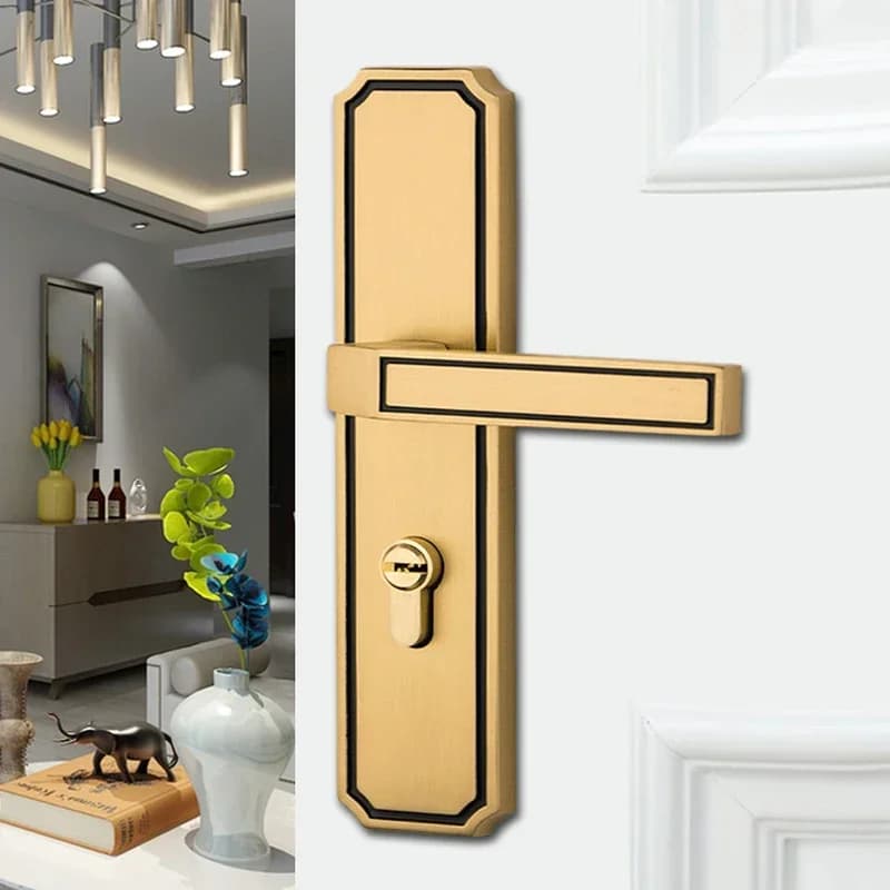 Serrures de porte mécaniques antivol modernes en cuivre pur, poignée silencieuse pour intérieur de chambre à coucher, serrure de porte, fournitures de quincaillerie d'hôtel