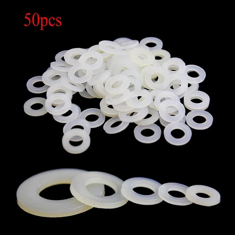 50 pcs Plastique Nylon pio Rondelle En Caoutchouc Isolation Plane Entretoise Johonneur Joint Pour Vis Boulons M3-M20