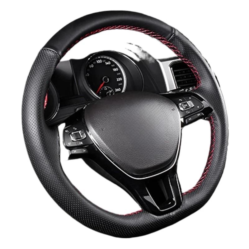 Housse de volant de voiture en cuir artificiel, souple, noir, bricolage, pour Volkswagen VW Golf 7 Mk7, nouveau Polo Passat B8 Sharan Jetta Tiguan