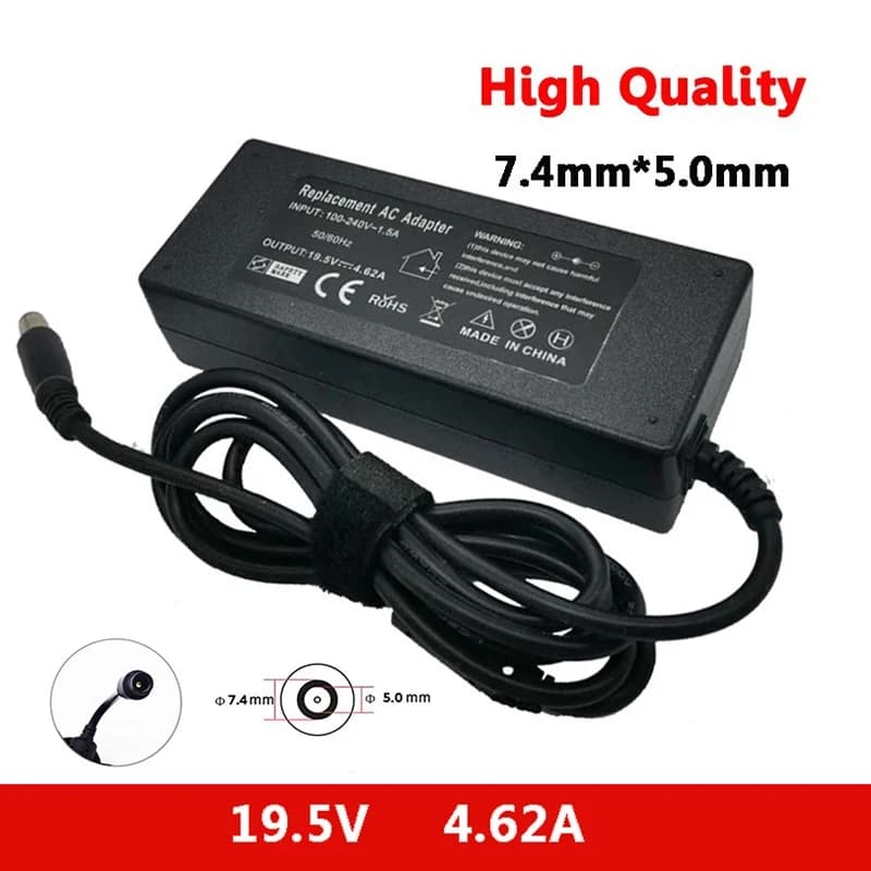 Adaptateur secteur pour ordinateur portable, 19.5V, 4,62 a, 90W, 7.4x5.0mm, pour Dell E4300 E4310 E5400 E5410 E5420 E5500 1420 1501 1521 1525 D400 Inspiron 14R