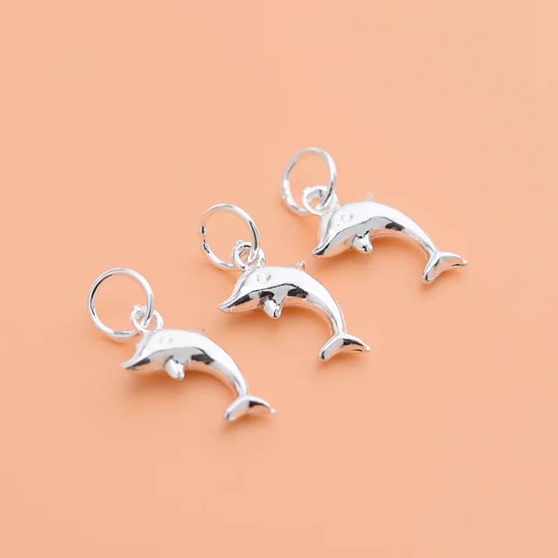 Chaîne de perles en argent regardé S925, petit pendentif DolDave, matériel de fabrication de bracelets faits à la main, accessoires de bijoux à bricoler soi-même