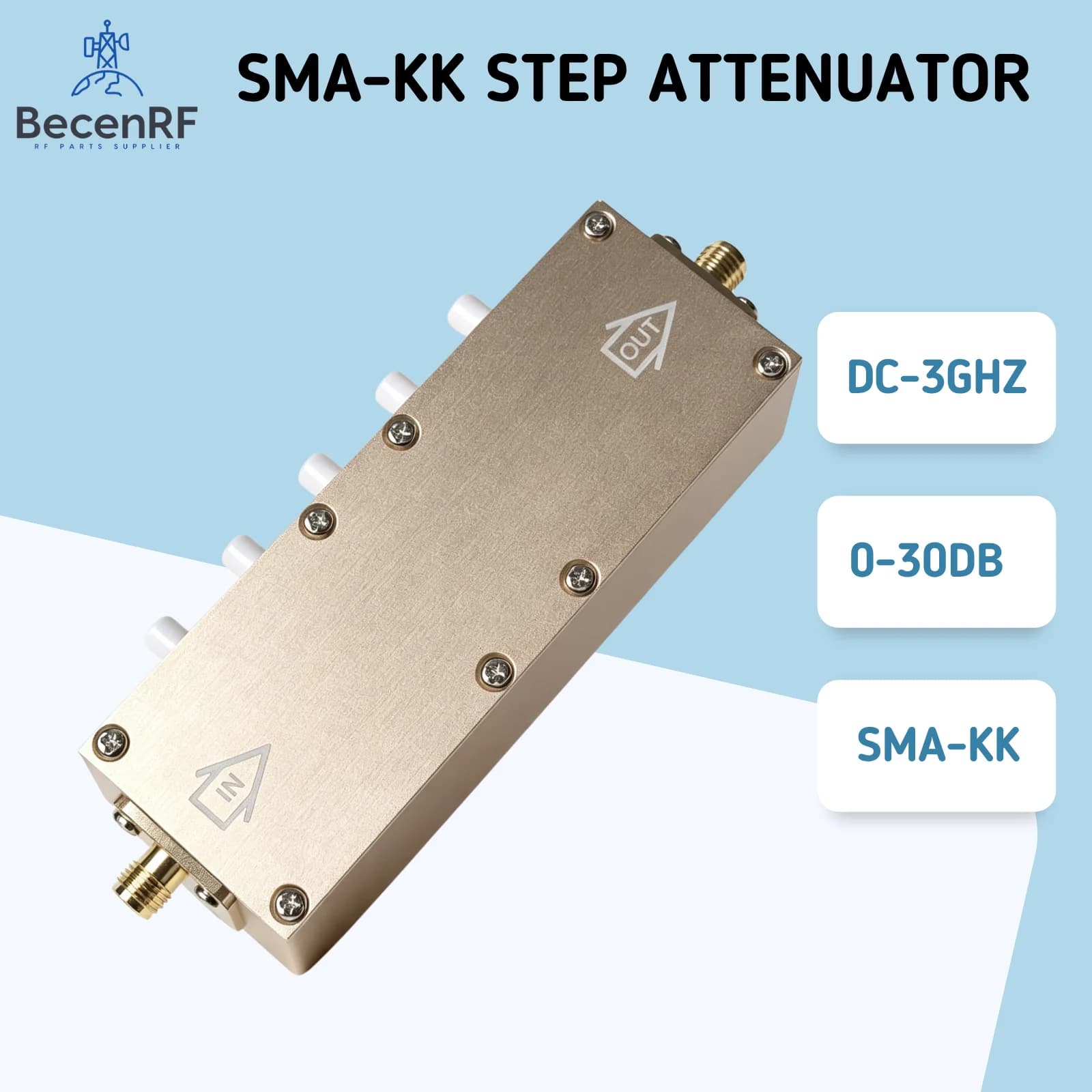 Atténuateur RF à pas de 0-30 dB, DC-3 GHz, 5 W, SMA Femelle-Femelle, Atténuateurs RF réglables, 5 touches, 50 Ohm