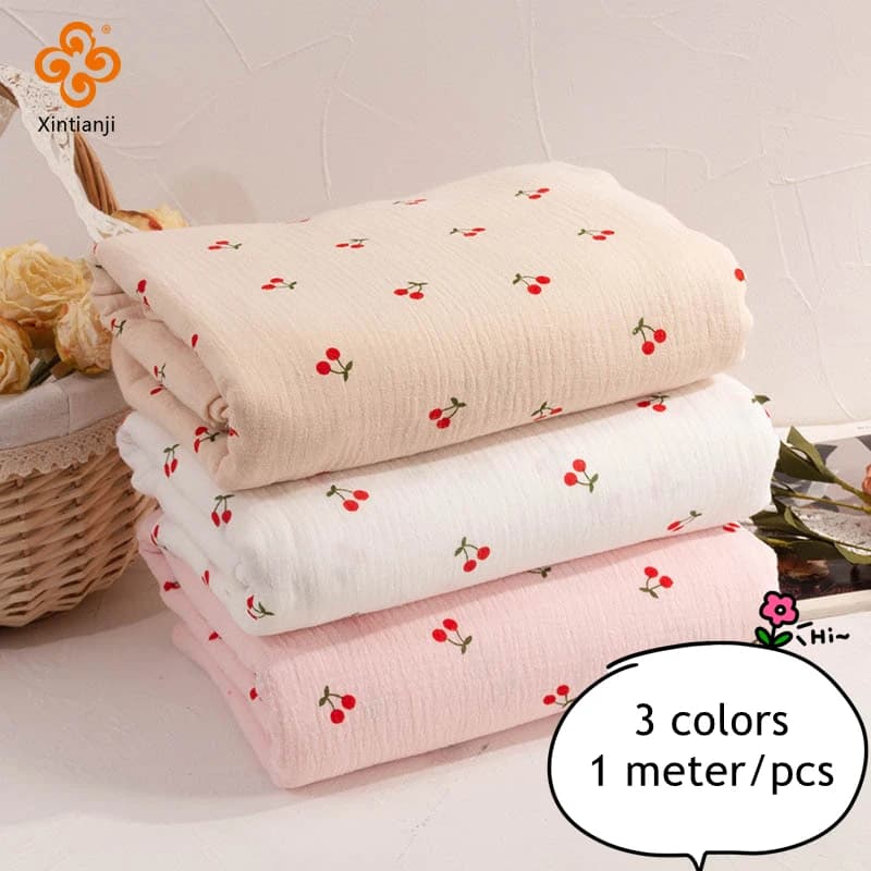 Tissu de gaze de pansement de coton pour enfants, tissu double couche, non imprimé, couture, pantalon inoling pour enfants musulmans, serviette de salive, 1 mètre