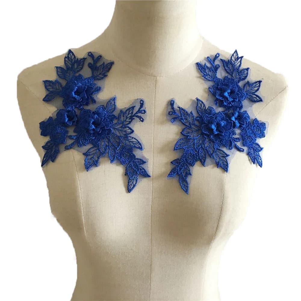 3D 1 paire à vendre fournitures artisanales garniture robe de mariée décoration couture sur dentelle tissu brodé couture Applique