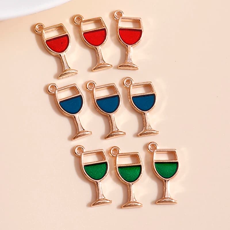 Breloques en émail pour verre à bière et à vin, colliers de bricolage pour la présidence, boucles d'oreilles Pmot, bijoux de fête mignons, accessoires exécutifs, 7x17mm, lot de 10 pièces