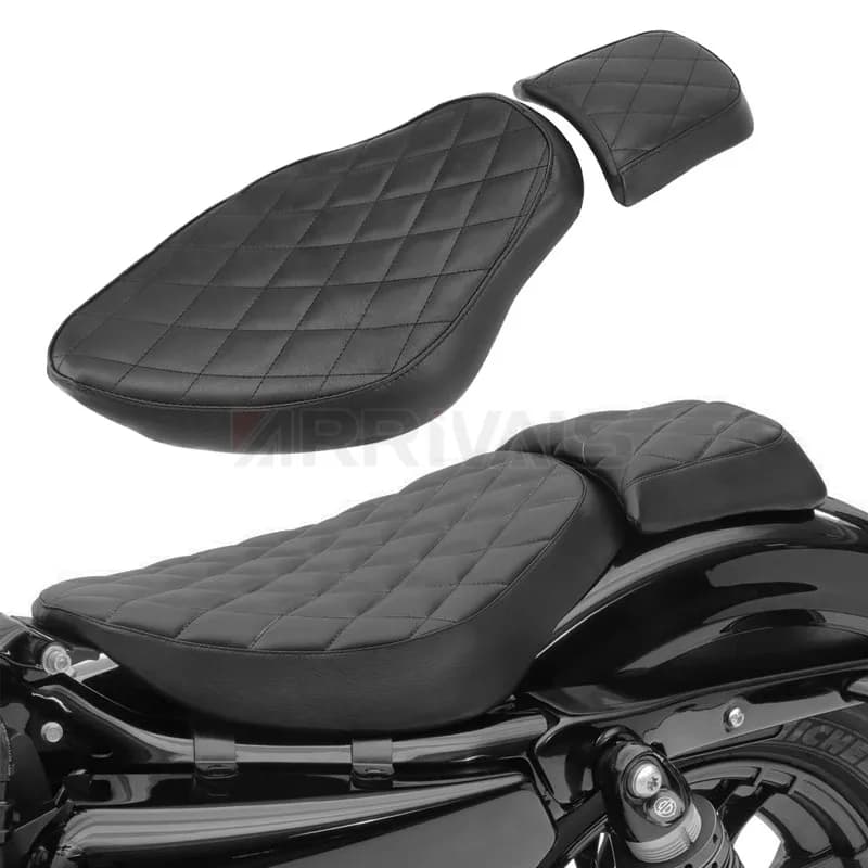 Housse de coussin pour siège de moto, modèle deux places, pour conducteur et passager, pour Harley Sportster XL 48 883 1200, modèles 2004-2015.