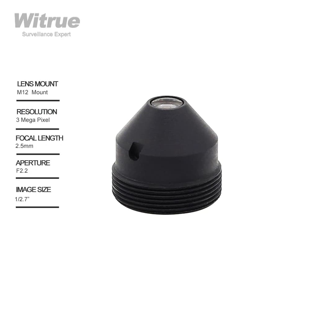 HD 3 Mégapixels Sténopé Lentille CCTV 2.5MM 1/2.7 "F2.2 M12 Support pour Caméra De Surveillance
