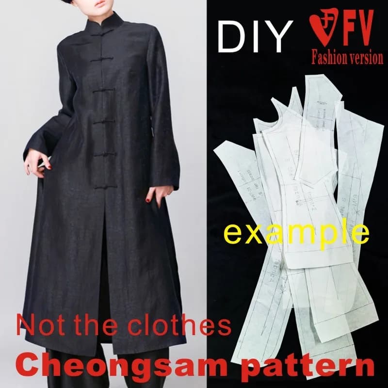 Cheongsam modèle vêtements pour femmes style chinois long style manteau couture dessins 1:1 modèle BQP-77 physique