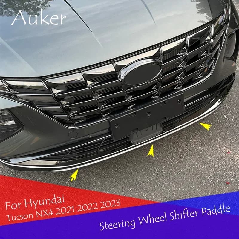 Moulage de pare-chocs avant et inférieur de voiture, revêtement d'habillage de gril de course, autocollant de garniture, bandes de style, accessoires pour Hyundai Tucson 2021 – 2024
