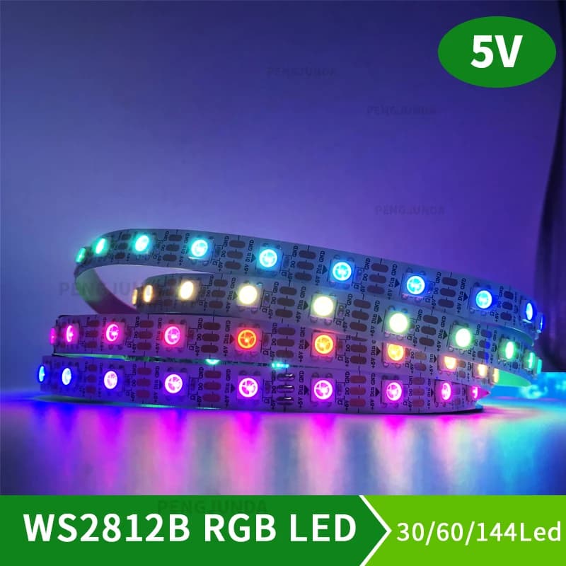 Bande Lumineuse LED WS2812B DC5V ws2812 IC RGB Adressable, Étanche, Flexible, Néon